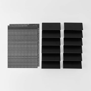 metal price tags with magnetic symbols in white, easy-to-change price tags from NOKU