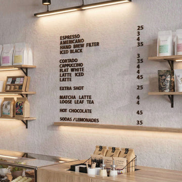 Menu Set of Adhesive Wooden Letters