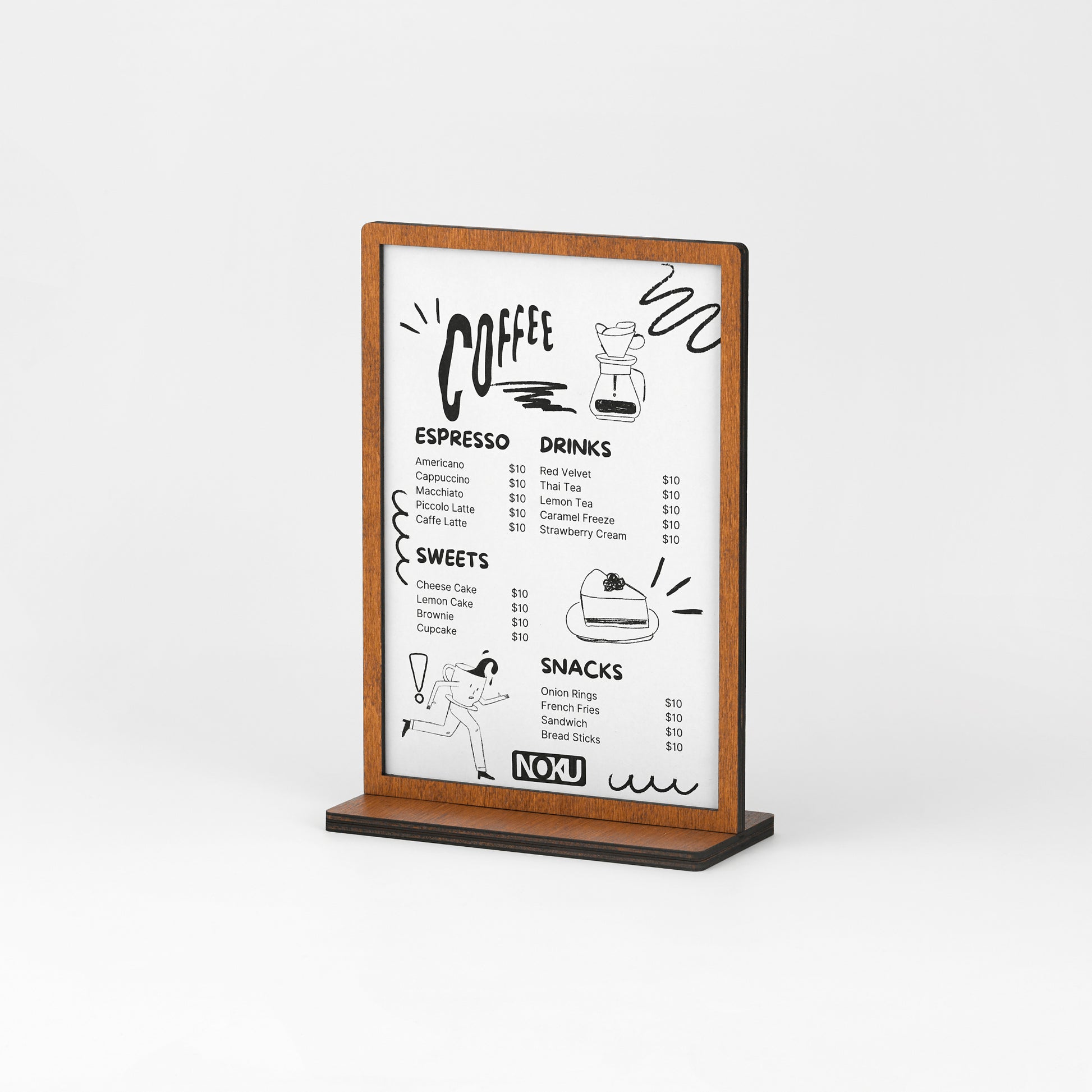 Wooden a5 Holders from NOKU, clipboard for the table menu