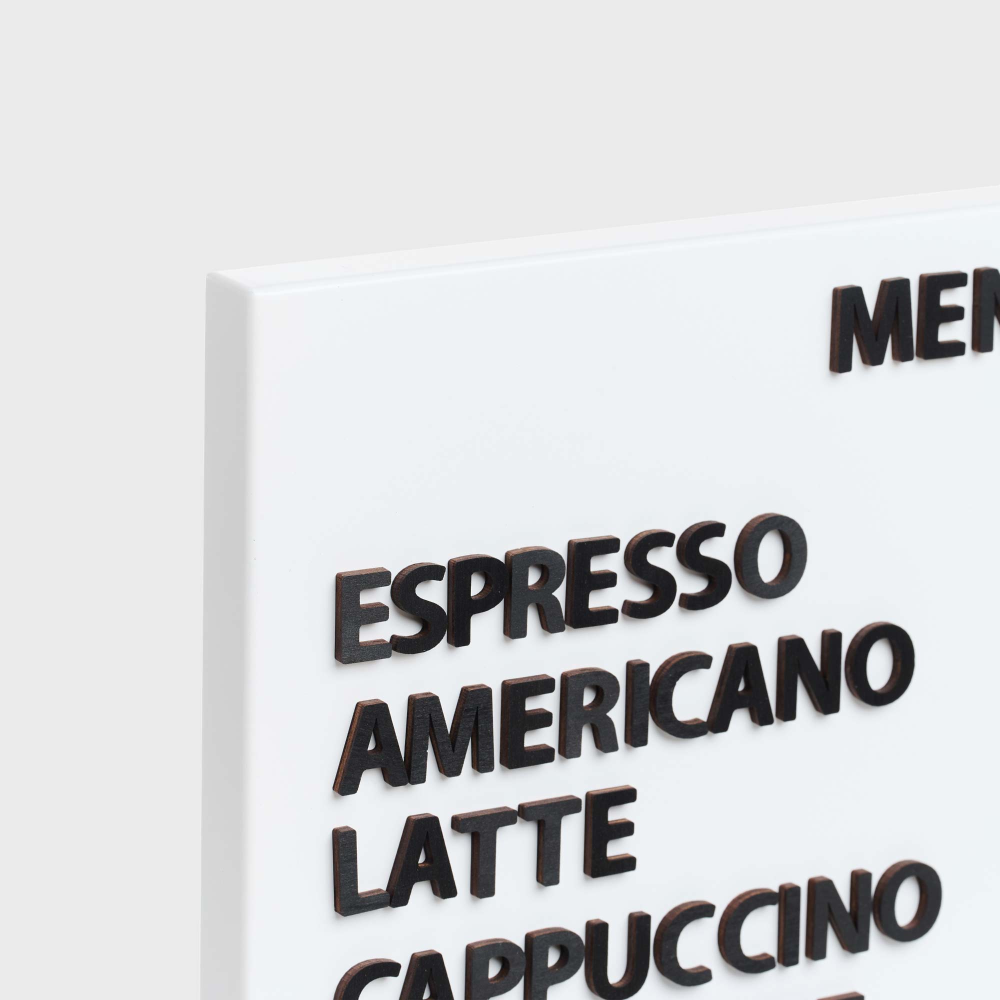 Coffee Shop Menu Display