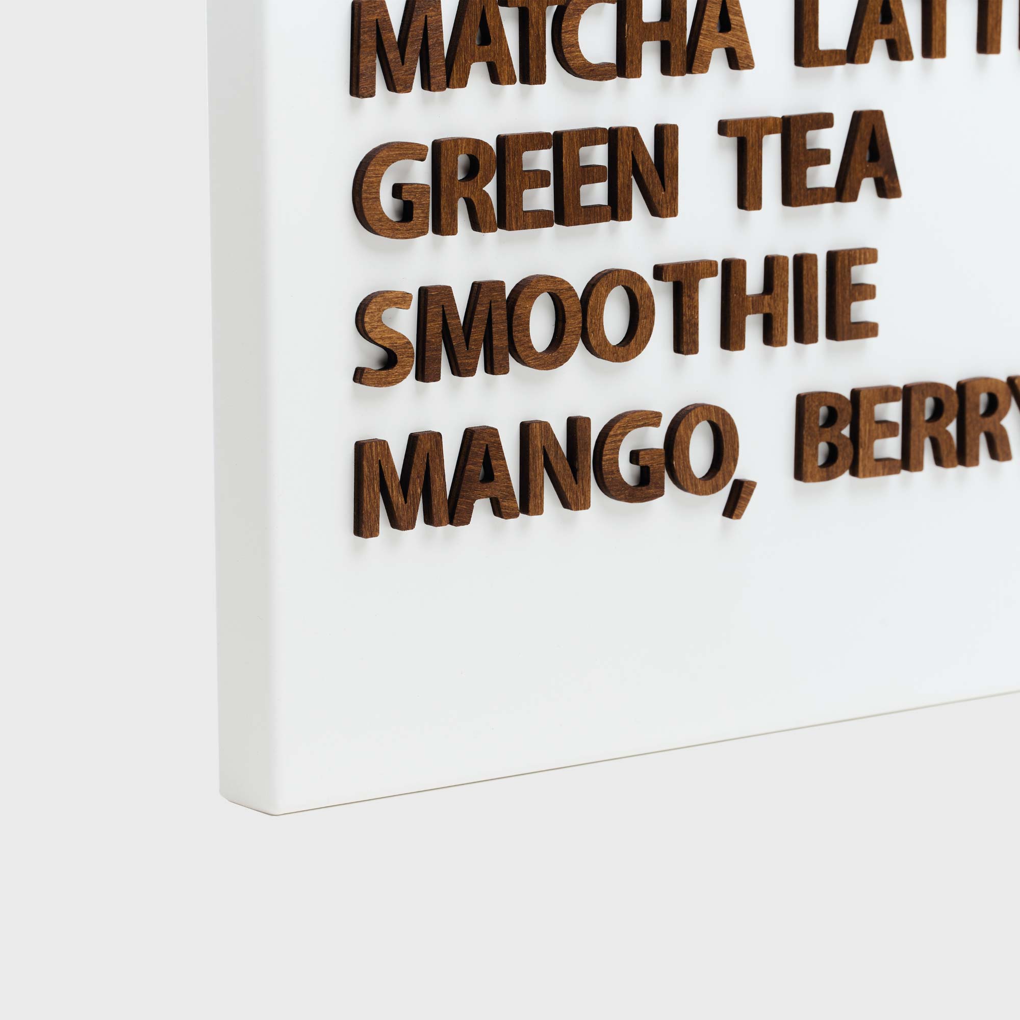 Metal Menu Board Set with Wooden Magnetic Letters from NOKU. Easily changeable menu boards for coffee shops