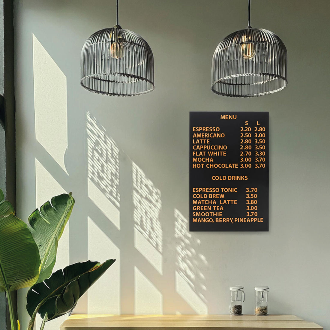 Black Magnetic Menu Board