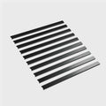 Close-up of metal menu strip in black matte
