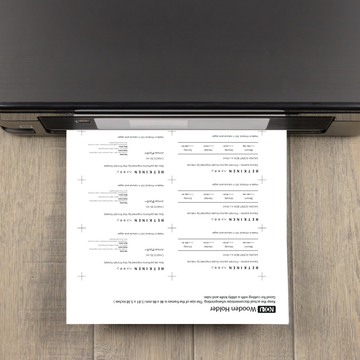 Template for printing price tags in wooden holders from NOKU
