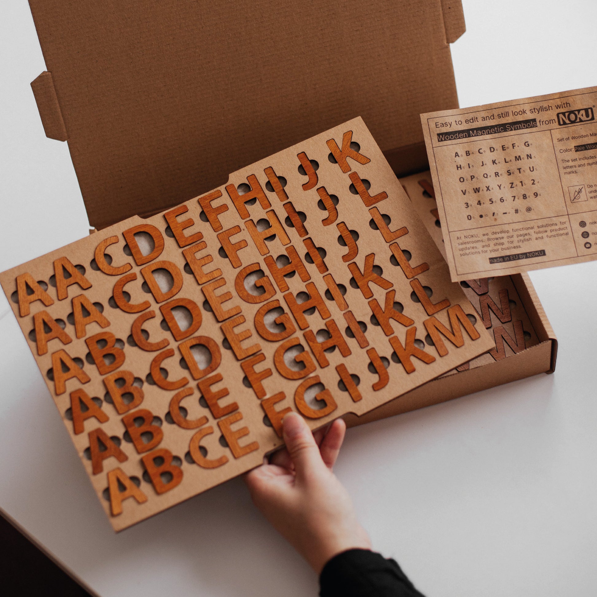 wooden menu board with magnetic letters